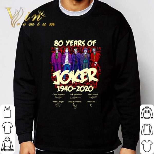 80 Years Of Joker 1940-2020 Signatures Cesar Romero Jack Nicholson shirt