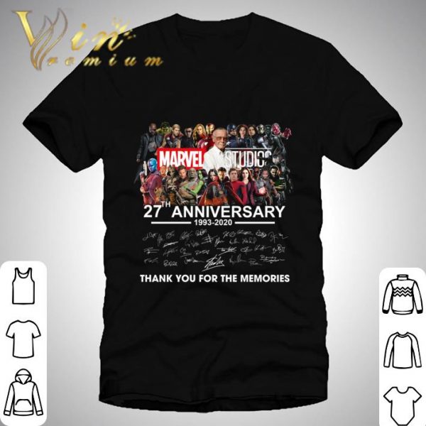 Stan Lee Marvel Studios 27th Anniversary 1993-2020 signatures shirt