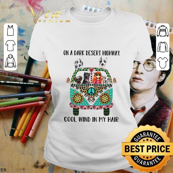 Premium Hippie Bus Great Dane On A Dark Desert Cool Wind In My Hair shirt