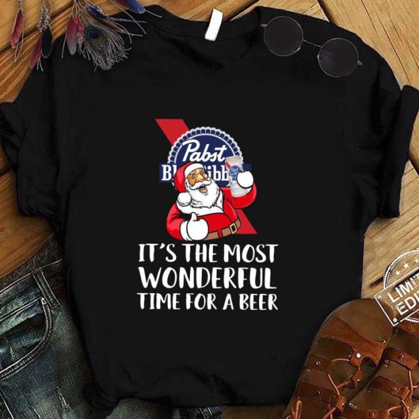 Awesome Christmas Pabst Blue Ribbon It's The Most Wonderful Time For A Beer shirt