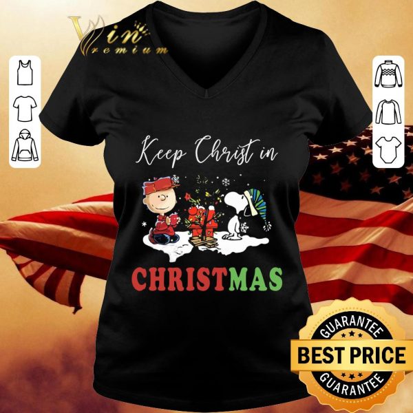 Original Peanuts Characters Snoopy Charlie Brown Keep Christ In Christmas shirt