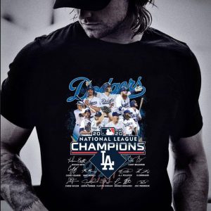 Best LA Dodgers MLB 2020 National League Champions signatures shirt 1