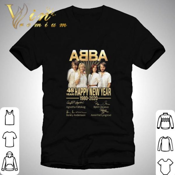 ABBA Band 48 Years Happy New Year 1980-2020 Member Signatures shirt