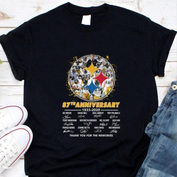 Best Pittsburgh Steelers 87th anniversary 1933-2020 signature thank you for the memories shirt