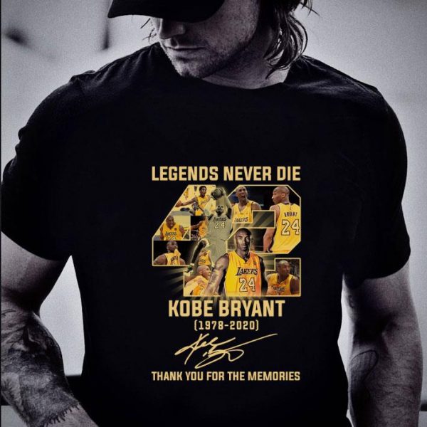 Awesome Lakers Legends Never Die 42 Kobe Bryant 1978-2020 Signature shirt