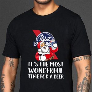 Awesome Christmas Pabst Blue Ribbon It's The Most Wonderful Time For A Beer shirt 2