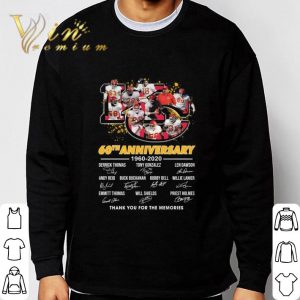 Kansas City Chiefs 60th anniversary 1960-2020 signatures thank you for the memories shirt 2