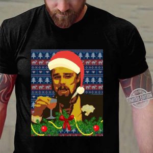 Best Leo Laughing Dank Meme Ugly Christmas Sweater shirt 2