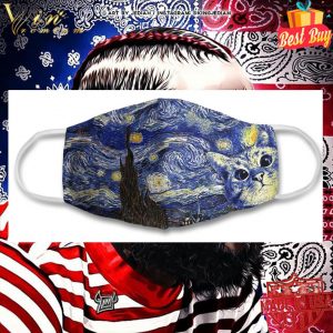 Kitten Cat Starry Night Face Mask 1