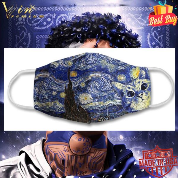 Kitten Cat Starry Night Face Mask