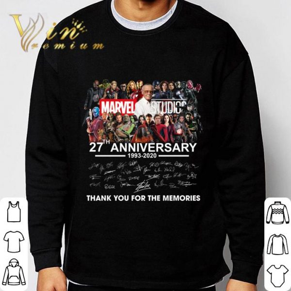 Stan Lee Marvel Studios 27th Anniversary 1993-2020 signatures shirt