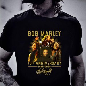 Best RIP Bob Marley 75th Anniversary 1945-2020 Signature shirt 1