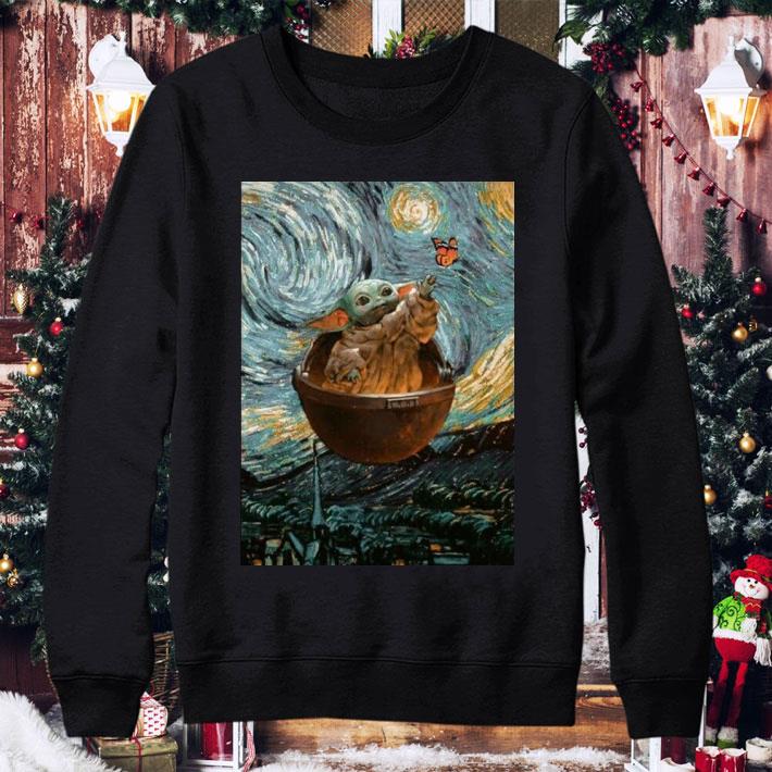 8c574030 funny star wars baby yoda starry nightmare van gogh shirt 4 - Funny Star Wars Baby Yoda Starry Nightmare Van Gogh shirt