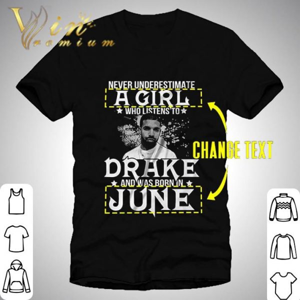 Never Underestimate A Girl Who Listens To Drake Born In June shirt