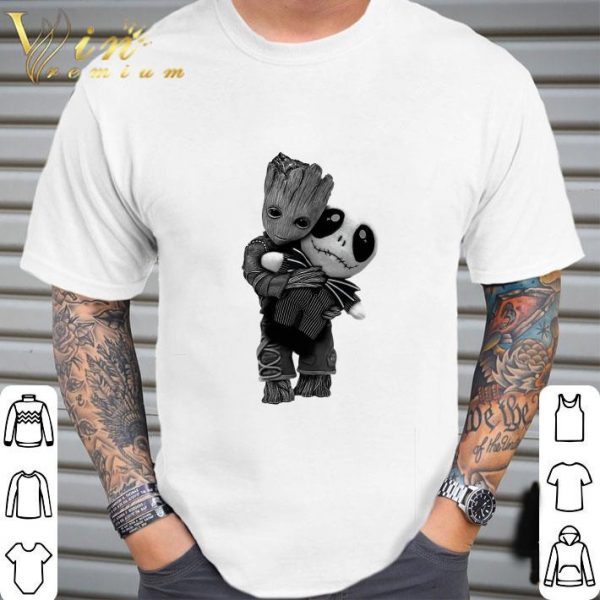 Baby Groot hug Jack Skellington doll shirt