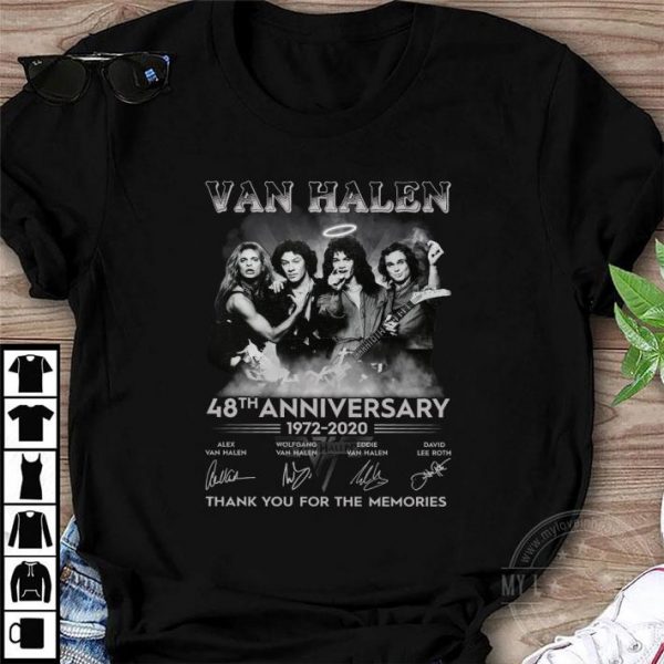 Best Thank You Van Halen Band 48th anniversary 1972-2020 Signatures shirt