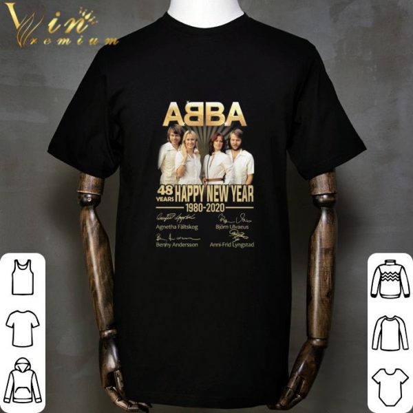 ABBA Band 48 Years Happy New Year 1980-2020 Member Signatures shirt