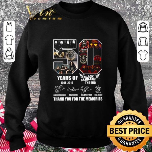 Premium 50 Years Of 1968-2019 Black Sabbath The End Signatures shirt