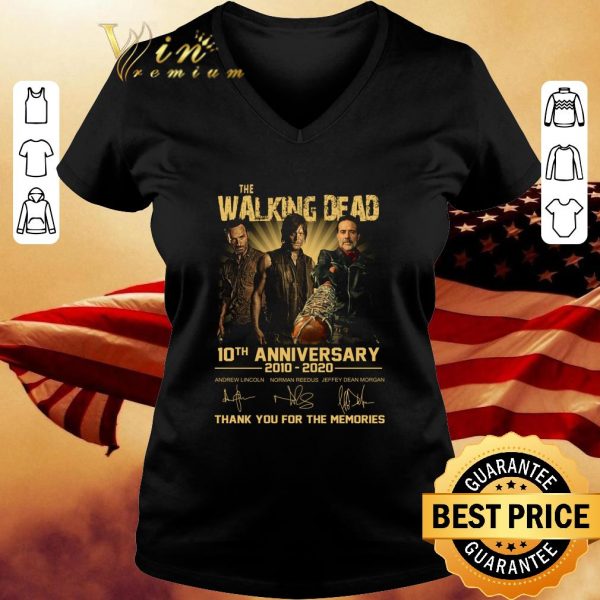 Hot The Walking Dead 10th Anniversary 2010-2020 Rick Daryl Negan shirt