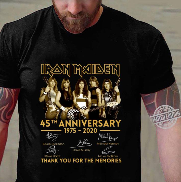Hot 45th Anniversary Iron Maiden Band 1975-2020 signatures shirt Hot 45th Anniversary Iron Maiden Band 1975-2020 signatures shirt