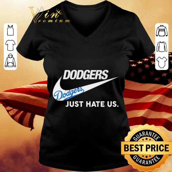 Official Nike Logo Los Angeles Dodgers Just Hate Us shirt