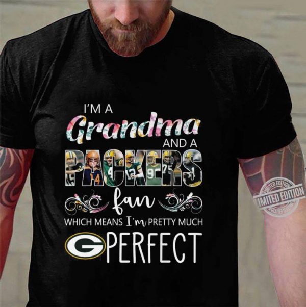 Best I'm A Grandma And A Green Bay Packers Fan Flowers shirt