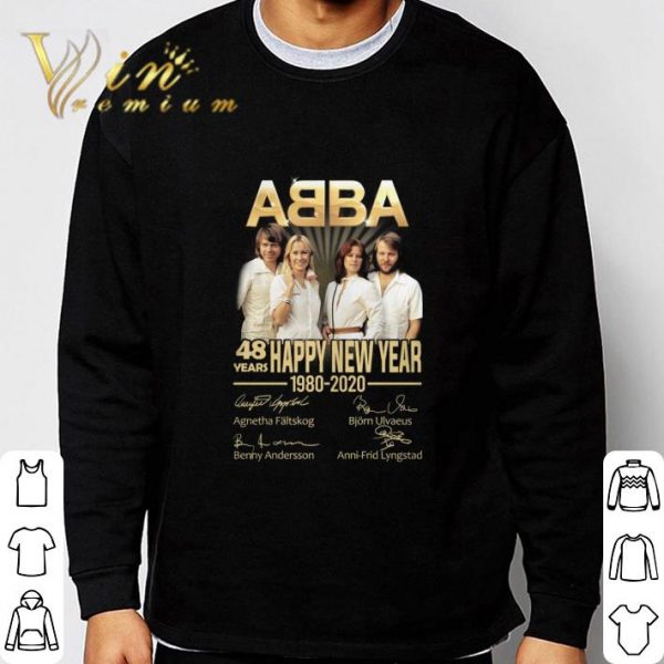ABBA Band 48 Years Happy New Year 1980-2020 Member Signatures shirt