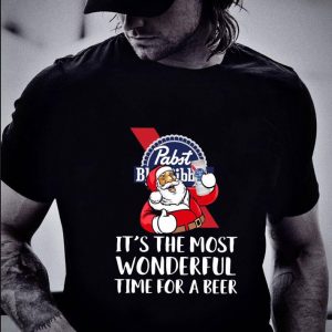 Awesome Christmas Pabst Blue Ribbon It's The Most Wonderful Time For A Beer shirt 1