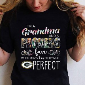 Best I'm A Grandma And A Green Bay Packers Fan Flowers shirt 1