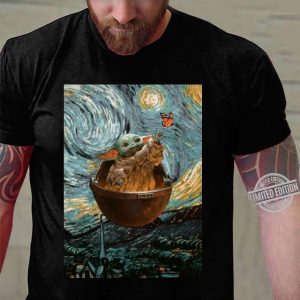 Funny Star Wars Baby Yoda Starry Nightmare Van Gogh shirt 2