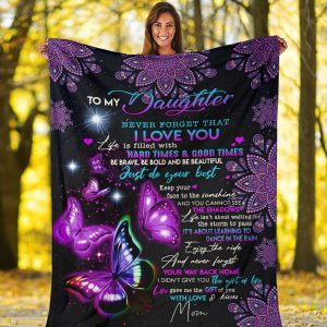 Mom To my daughter never forget that i love you quilt blanket 1