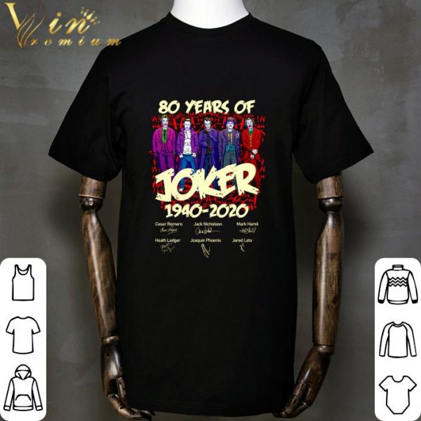 80 Years Of Joker 1940-2020 Signatures Cesar Romero Jack Nicholson shirt