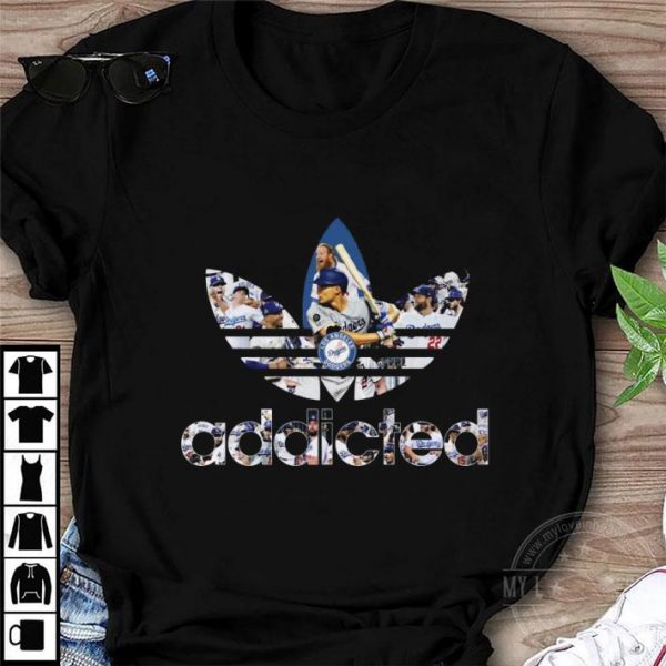 Best Logo Adidas addicted Los Angeles Dodgers team baseball shirt