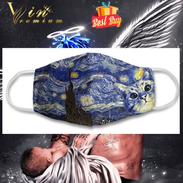 Kitten Cat Starry Night Face Mask