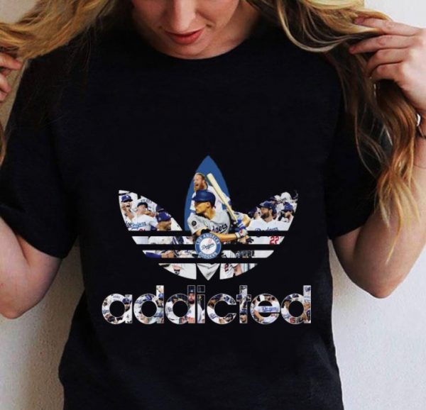 Best Logo Adidas addicted Los Angeles Dodgers team baseball shirt