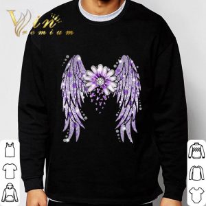 Wings flower Fibromyalgia Awareness shirt 2