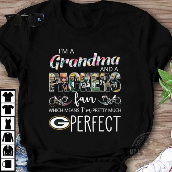 Best I'm A Grandma And A Green Bay Packers Fan Flowers shirt