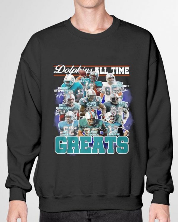 Miami Dolphins All Time Greats Team Players Signatures shirt