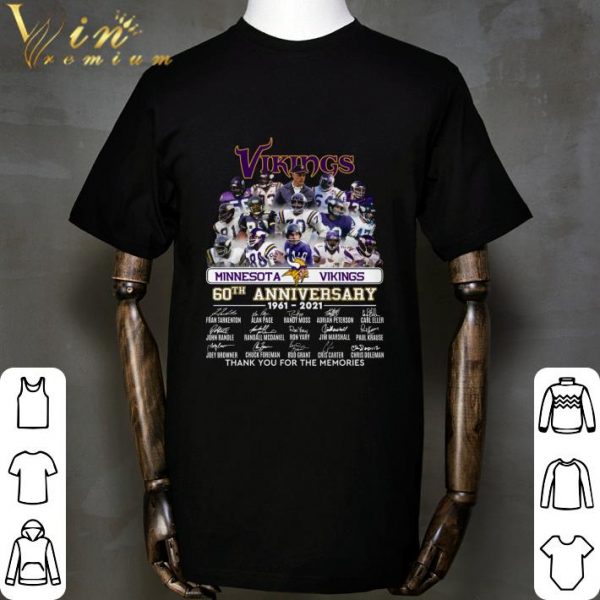Minnesota Vikings 60th Anniversary 1961-2021 Thank You For The Memories shirt