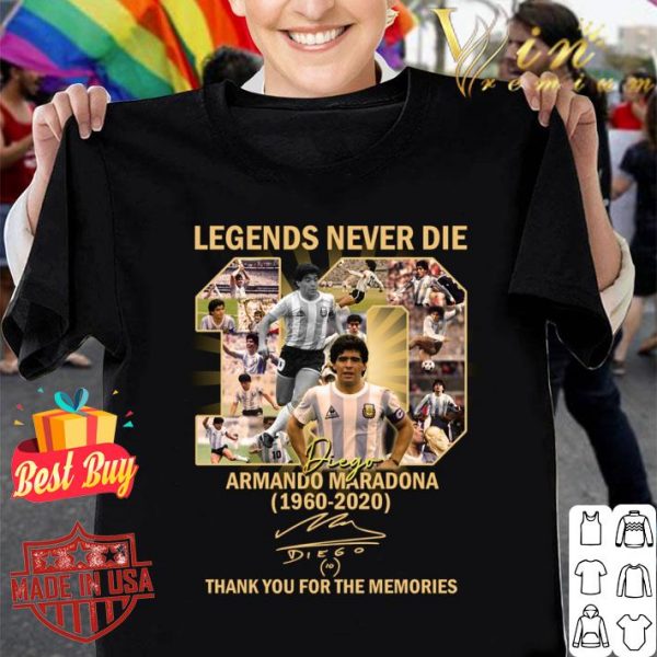 Official Legends Never Die 10 Diego Armando Maradona 1960-2020 Signature shirt