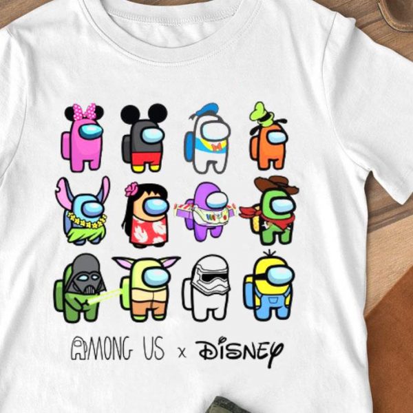 Official Among Us mashup Disney characters shirt