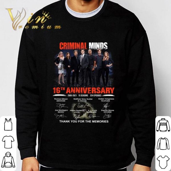 Criminal Minds 16th anniversary 2005-2021 15 seasons 324 ep signatures shirt