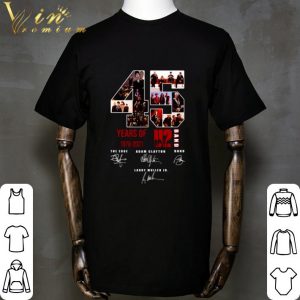 U2 Band 45 Years Of 1976-2021 Signatures The Edge Adam Clayton shirt 1