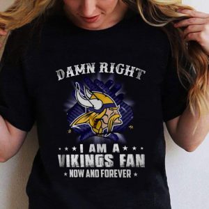 Original Logo Minnesota Vikings Damn Right I Am A Vikings Fan shirt 1