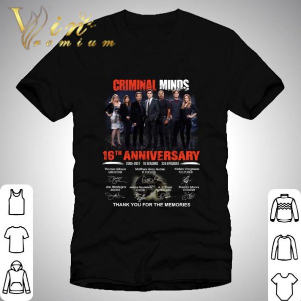 Criminal Minds 16th anniversary 2005-2021 15 seasons 324 ep signatures shirt