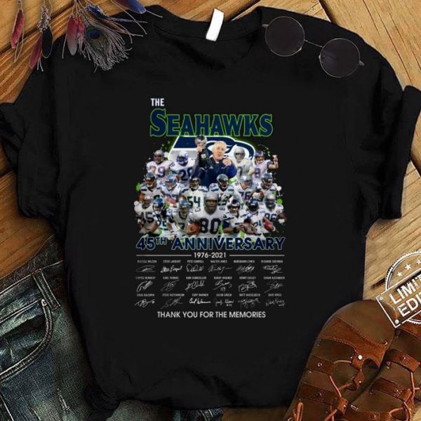 Best Seattle Seahawks The Seahawks 45th Anniversary 1976-2021 Signatures shirt