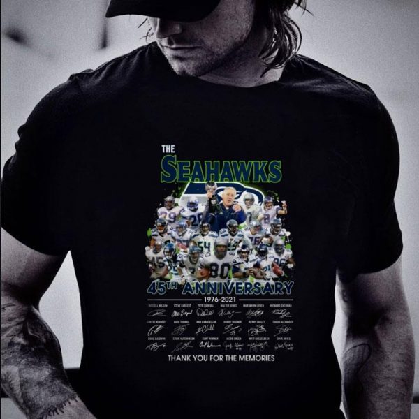Best Seattle Seahawks The Seahawks 45th Anniversary 1976-2021 Signatures shirt