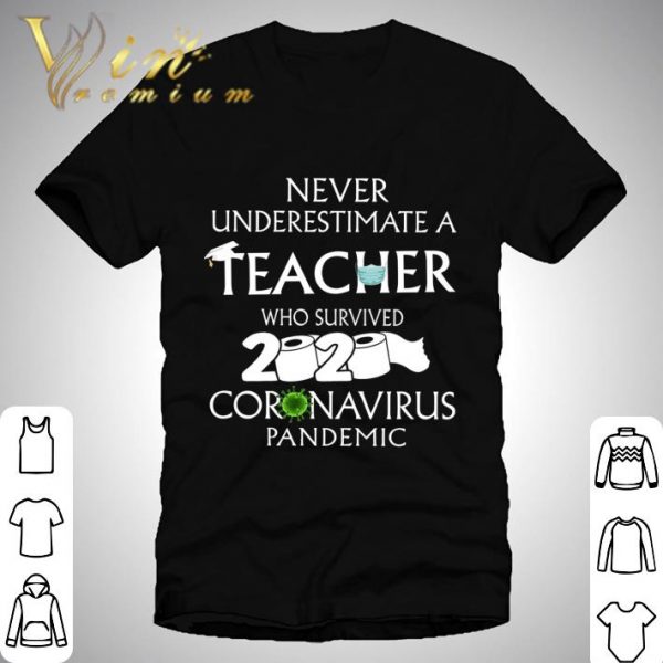 Never Underestimate A Teacher Who Survived 2020 Coronavirus Toilet Paper shirt