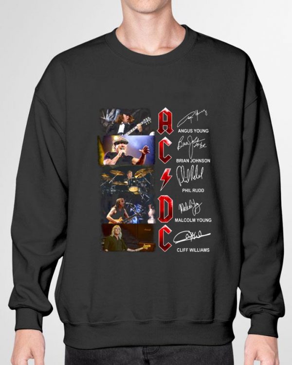 Hot ACDC Signature Angus Young Brian Johnson Phil Rudd Malcolm Young shirt
