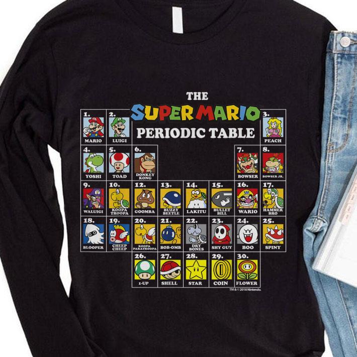 347cf47b original super mario periodic table of characters graphic shirt 4 - Original Super Mario Periodic Table Of Characters Graphic shirt